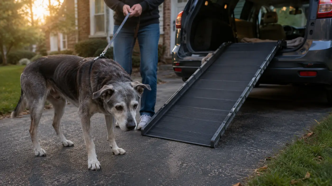 How to Load a Senior Dog Into a Car With a Ramp (Step by Step)